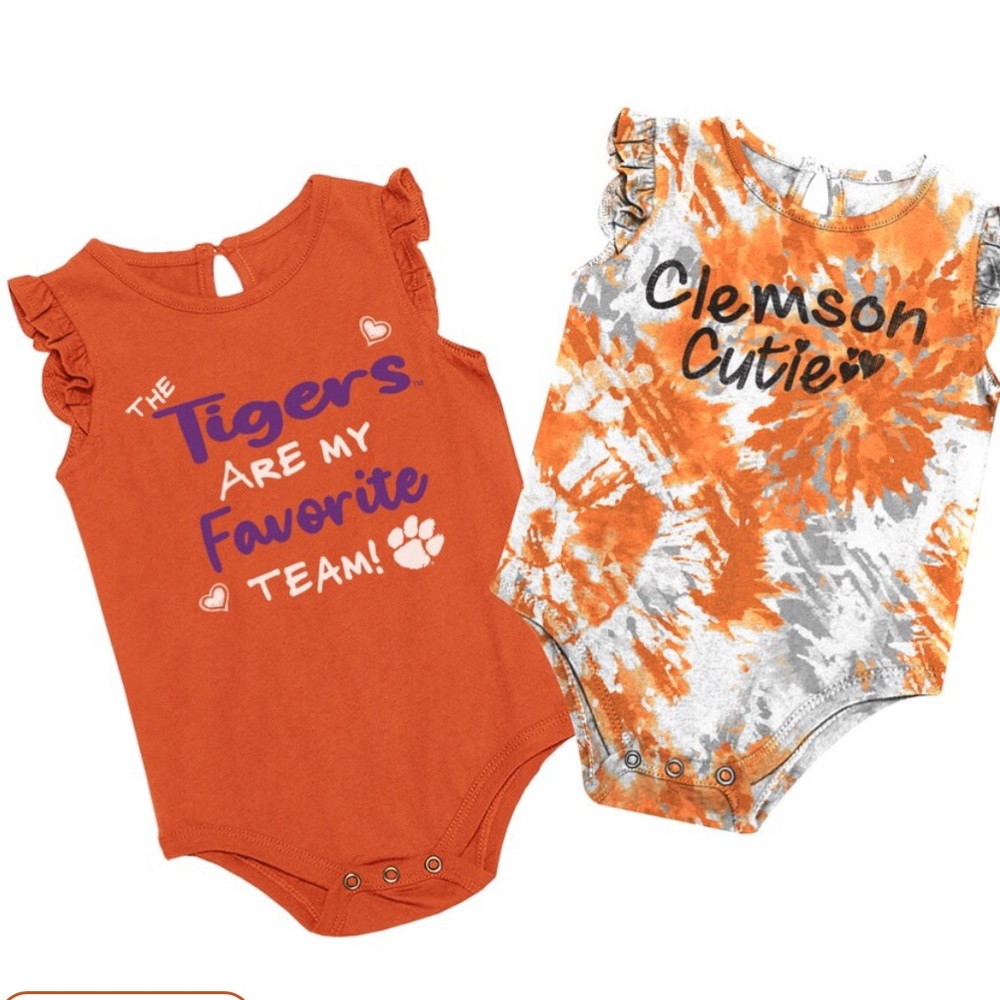 Newborn & Infant Colosseum Orange Clemson Tigers Two Bits Two-Pack Bodysuit Set